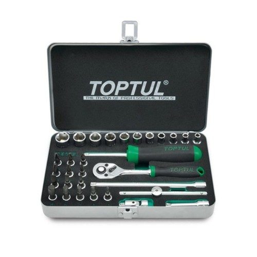 TOPTUL 1/4 Socket Drive 6PT Metric Set