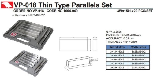 Parallels Thin Type 3W x 150L 20pc