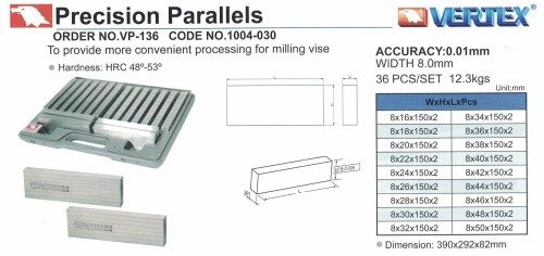 Parallels Precision Type 8W x 150L 36pc