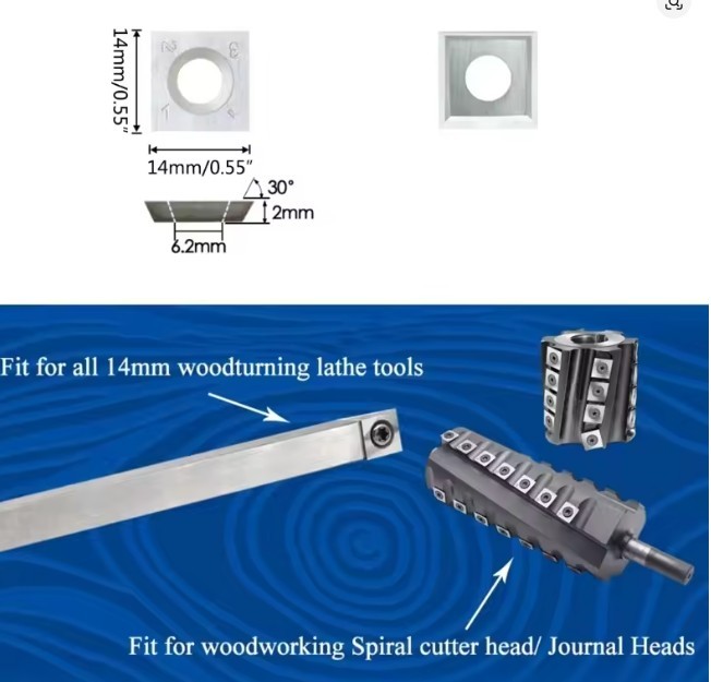 Carbide Woodworking Knife - 14x14x2mm - 30degree